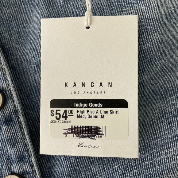 Kancan Button Front High Rise A-Line Skirt Size Medium Women’s NEW - Picture 5 of 11